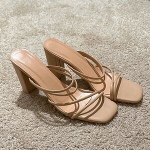 Elegant Tan Strappy Heels